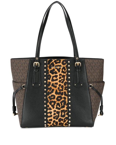 michael kors voyager cheetah print|Voyager Large Logo Tote Bag .